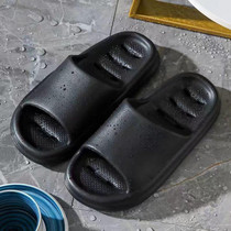 Bathroom Shower Slippers Non-slip Hollow Quick-drying Thick-soled Flip Flops, Size: 42-43(Black)