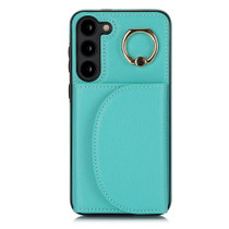 For Samsung Galaxy S23 5G YM007 Ring Holder Card Bag Skin Feel Phone Case(Green)