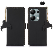 For Xiaomi Redmi Note 13 Pro 4G / POCO M6 Pro 4G Genuine Leather Magnetic RFID Leather Phone Case(Black)