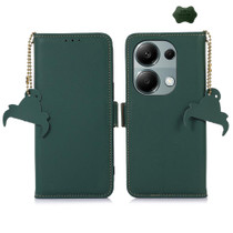 For Xiaomi Redmi Note 13 Pro 4G / POCO M6 Pro 4G Genuine Leather Magnetic RFID Leather Phone Case(Green)