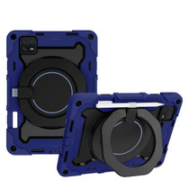 For Xiaomi Pad 6/6 Pro Armor Portable Rotating Ring Holder Silicone Tablet Case(Navy Blue)
