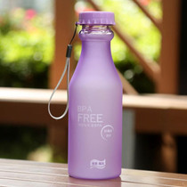 550mL Frost Leak-proof Plastic Portable Soda Bottle Sealed Simple Student Handy Beverage Bottle(Purple)