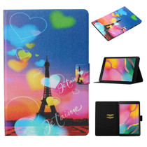 For Galaxy Tab A 8.0 (2019) T290 / T295 Coloured Drawing Pattern Horizontal Flip Leather Case with Holder & Card Slot(Romantic Tower)