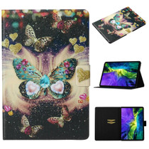 For iPad Pro 11 (2020) Coloured Drawing Pattern Horizontal Flip Leather Tablet Case with Holder & Card Slot & Sleep / Wake-up Function(Butterflies)