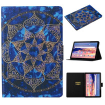 For Huawei MediaPad T5 Coloured Drawing Pattern Horizontal Flip Leather Case with Holder & Card Slot(Blue Mandala)