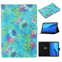 For Huawei MediaPad M5 lite Coloured Drawing Pattern Horizontal Flip Leather Case with Holder & Card Slot & Sleep / Wake-up Function(Flowers)