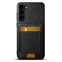 For Samsung Galaxy S23 FE 5G Suteni H03 Oil Wax Leather Wallet Stand Back Phone Case(Black)
