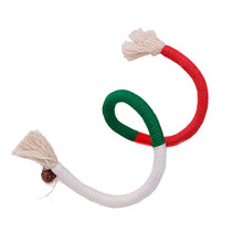 70cm Cat Bite Rope Toy Catnip Cat Teasing Stick(Red and Green)