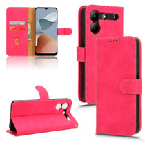 For ZTE Blade A54 Skin Feel Magnetic Flip Leather Phone Case(Rose Red)