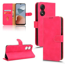 For ZTE Blade A34 Skin Feel Magnetic Flip Leather Phone Case(Rose Red)