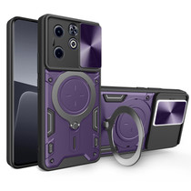 For Infinix Hot 40i / Smart 8 CD Texture Sliding Camshield Magnetic Holder Phone Case(Purple)