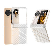 For OPPO Find N3 Flip Wave Pattern Transparent Frosted Phone Case with Hinge