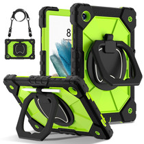 For Samsung Galaxy Tab A8 10.5 2021 Contrast Color Robot Silicone Hybrid PC Tablet Case(Black Yellow Green)
