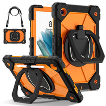 For Samsung Galaxy Tab A8 10.5 2021 Contrast Color Robot Silicone Hybrid PC Tablet Case(Black Orange)