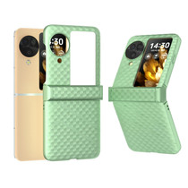 For OPPO Find N3 Flip 3 in 1 Wave Pattern Matte PC Phone Case with Hinge(Light Green)