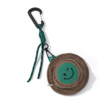 Portable Fisherman Hat Bag Coin Key Pouch Mini Bag Hanger, Color: Khaki Smiley Face