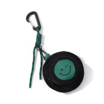 Portable Fisherman Hat Bag Coin Key Pouch Mini Bag Hanger, Color: Black Smiley Face