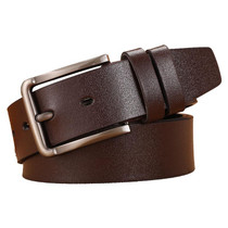 Dandali 110cm Men Rubberized Pin Buckle Belt Casual Vintage Waistband, Model: Style 4(Coffee)