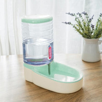 Hipidog Pet Automatic Feeder Cat & Dog Waterer Feeding Bowl Combined Grain Storage Bucket(Drinking Fountain (Green))