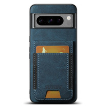 For Google Pixel 6 Suteni H03 Litchi Leather Card Bag Stand Back Phone Case(Blue)