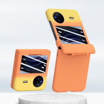 For vivo X Flip PC Skin Feel Integrated Foldable Mid Shaft Phone Case(Orange Yellow)