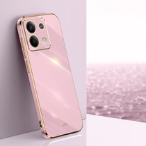 For Xiaomi Redmi Note 13 4G XINLI Straight Edge 6D Electroplate TPU Phone Case(Cherry Purple)