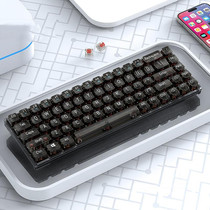 T-WOLF T40 68-Keys RGB Mixed Light Office Gaming Transparent Mechanical Keyboard(Black)