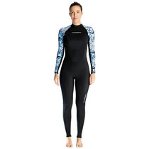 DIVE & SAIL Ladies Quick-Drying Sun Protection One-Piece Wetsuit Swimming And Surfing Snorkeling Suit, Size: XL(Black)