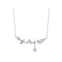 S925 Sterling Silver Platinum Plated Galaxy Clavicle Chain(BSN382)