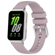 For Samsung Galaxy Fit 3 SM-R390 Metal Connector Liquid Glossy Silicone Watch Band(Purple)