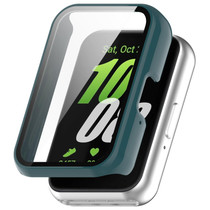 For Samsung Galaxy Fit 3 SM-R390 PC + Tempered Glass Film Integrated Watch Protective Case(Pine Green)