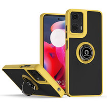For Motorola Moto G24 / G04 Q Shadow 1 Series TPU + PC Phone Case with Ring(Yellow)