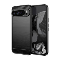 For Google Pixel 9 Pro 5G Carbon Fiber Brushed Texture TPU Phone Case(Black)