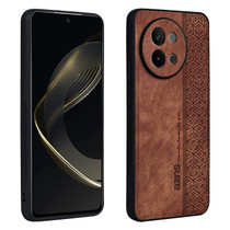 For vivo S18e AZNS 3D Embossed Skin Feel Phone Case(Brown)