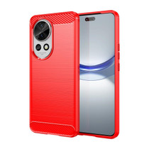 For Huawei nova 12 Pro Brushed Texture Carbon Fiber TPU Phone Case(Red)