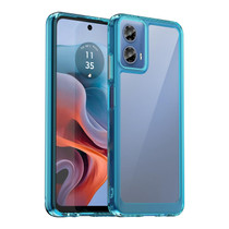 For Motorola Moto G34 Colorful Series Acrylic Hybrid TPU Phone Case(Transparent Blue)