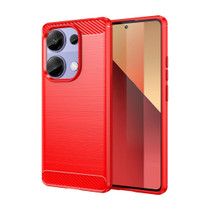 For Xiaomi Poco M6 Pro 4G Carbon Fiber Brushed Texture TPU Phone Case(Red)