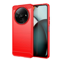 For Xiaomi Redmi A3 Carbon Fiber Brushed Texture TPU Phone Case(Red)