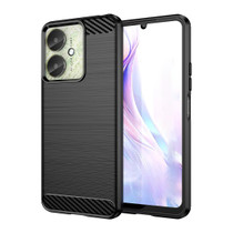 For Xiaomi Poco M6 Carbon Fiber Brushed Texture TPU Phone Case(Black)