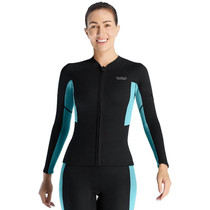 DIVE & SAIL 1.5mm Warm One-Piece Wetsuit Cold Resistant Swimming And Snorkeling Suit, Size: S(Female Blue)