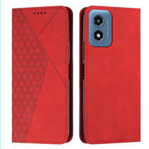 For Motorola Moto G04/G24 Diamond Splicing Skin Feel Magnetic Leather Phone Case(Red)