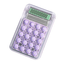 Small Silent Simple Calculator Mini Candy Dormitory Student Office Exam Tool(Purple)