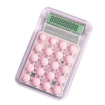 Small Silent Simple Calculator Mini Candy Dormitory Student Office Exam Tool(Pink)