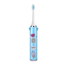 USB Charging Fully Automatic Ultrasonic Cartoon Children Electric Toothbrush, Color: Blue with 1 Head