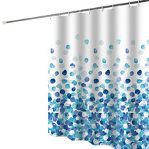 180x180cm Home Thickened Waterproof Shower Curtain Polyester Fabric Bathroom Curtain(Blue Petal)