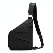 Sports Casual Men Crossbody Bag Large Capacity Multi-Pocket Single Shoulder Bag, Style: Right Shoulder Oxford Cloth (Black)