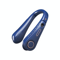 F11 Portable USB Charging Rotating Digital Display Bladeless Hanging Neck Fan(Blue)