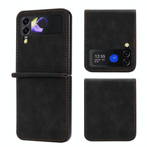For Samsung Galaxy Z Flip3 5G DF-05 Business Solid Color Magnetic RFID Anti-theft Phone Case(Black)
