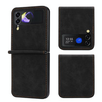 For Samsung Galaxy Z Flip4 5G DF-05 Business Solid Color Magnetic RFID Anti-theft Phone Case(Black)