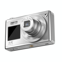 4K HD Optical Zoom Digital Camera 60MP Dual Screen Selfie Camera, No Memory(Silver)